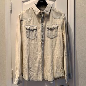 Men’s Projek Raw bleached denim shirt. Size XL NWT